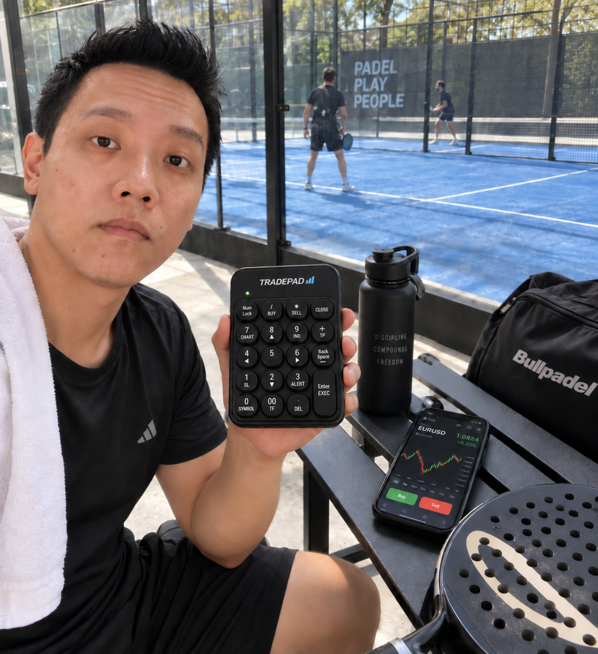 TradePad siap digunakan setelah olahraga padel